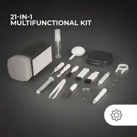 Mars Gaming MA-KIT, Multifunktions-Reinigungsset Kompaktes und Tragbares Design, Weiche Bürsten und Fusselfreies Tuch, Professionelles Reinigungsset für Elektronikgeräte, Tastenentferner, Etui