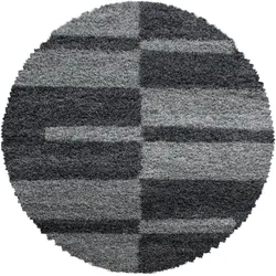 Hochflor-Teppich AYYILDIZ TEPPICHE "Gala Shaggy 2505", grau, H:30mm Ø:200cm, Kunstfaser, Teppiche, Wohnzimmer