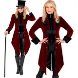 W WIDMANN MILANO Party Fashion - Gothik Mantel für Damen aus Samt, Steampunk Frack, für Karneval, Halloween, Cosplay