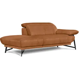 Egoitaliano Sofa EGOITALIANO "Anais, Design mit hohem Sitzkomfort, Fußfarbe schattengrau", braun (brandy), Sofas, Luxus-Microfaser Lederoptik, Ottomane Armlehne rechts, Set, Kopfteil verstellbar, Luxus-Microfaser Lederoptik, brandy