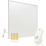 Wiltec Infrarotheizung 290 Watt inkl. WLAN-Thermostat, energieeffizienter Heizkörper mit WLAN Steuerung, Wandmontage Elektroheizung, Heizpaneel 290W IR... Wandheizung, Weiss