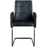Mid.you Armlehnstuhl, Schwarz, Metall, Textil, C-Form, 52x91x59.5 cm, Esszimmer, Stühle, Esszimmerstühle, Armlehnenstühle