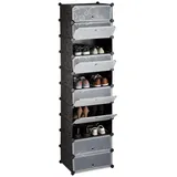 Relaxdays Schuhregal 49 x 176 x 37 cm schwarz / schwarz