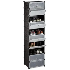 Relaxdays Schuhregal 49 x 176 x 37 cm schwarz / schwarz