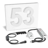 longlifeled gmbh Grundplatte weiß Ral9016 für zwei 15cm Hausnummern 275x210x30mm