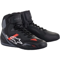 Alpinestars Faster-3 Rideknit Motorradschuhe, schwarz-grau-rot, Größe 38 39