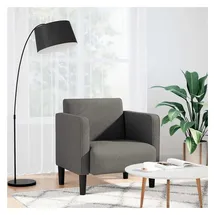 vidaXL Sessel mit Armlehnen Cordstoff 58 x 54 x 58,9 cm Hellgrau mit Rollen