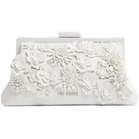 Ted Baker Fiorell Flower 3D Applique Clutch Bag White