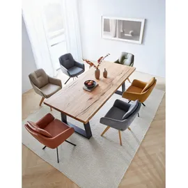 Musterring Esstisch, Schwarz, Holz, Eiche, massiv, rechteckig, eckig, cm, in verschiedenen Größen erhältlich, Holzmöbel, Holztische, Esstische Holz