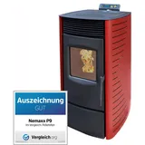 NEMAXX Pelletofen P9 Pelletofen 11 kW WiFi-Ready rot