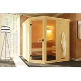 Weka Massivholz-Elementsauna Laukkala 3 Saunaleuchtenset