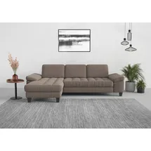 sit&more Ecksofa SIT & MORE "Westham L-Form", grau (taupe), B:275cm H:88cm T:172cm, 90% Polyester 10% Polyamid, Sofas, Ecksofa, Recamiere, mit oder ohne Bettfunktion, Bettkasten, Füße wengefarben