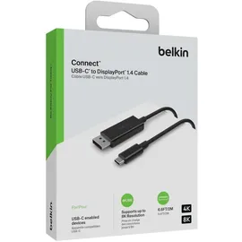 Belkin USB-C auf DisplayPort 1.4 Kabel 2 m Schwarz