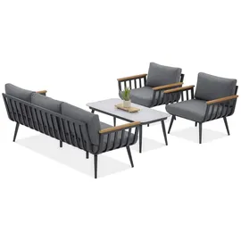 beautysofa NOVA Set 4-tlg. Dunkelgrau