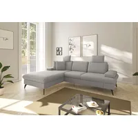 sit&more Ecksofa »Morris Jubi L-Form«, inkl. Armteilfunktion und 1 Zierkissen, wahlweise mit Bettfunktion grau