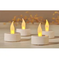 Gravidus LED-Kerze 4er Set LED Teelichter Teelicht künstlich Weiß Batteriebetrieben