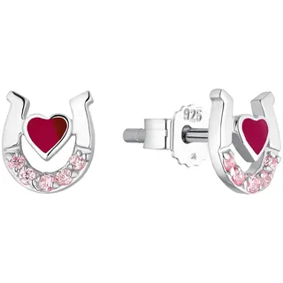 Amor Ohrstecker Horeses Heart rosa 925 Silber Zirkonia