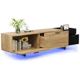 modfu TV-Schrank 180x49x38 cm Schwarz Holzwerkstoff