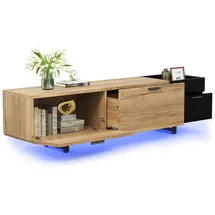 modfu TV-Schrank 180x49x38 cm Schwarz Holzwerkstoff
