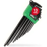 Wiha Stiftschlüssel Set 13-tlg. im ErgoStar Halter TORX I MagicSpring I T5-T45 I schwarzoxidiert I Winkelschlüsselsatz I Torxschlüsselsatz (43848)