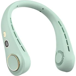 FELIXLEO Mini USB-Ventilator Wearable Bladeless Nackenventilator 720° Luft 5Stufen Grün.