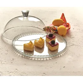 Pasabahce Patisserie aus Glas 32x32x1,5 cm mit Deckel Rund