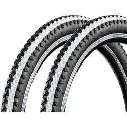DSI Fahrradreifen MTB Fahrrad Mountainbike 2 Reifen 24 x 2,0" schwarz/weiß