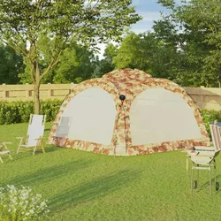 vidaXL Partyzelt mit LED und 4 Seitenwänden 3,6x3,6x2,3 m Tarnfarben
