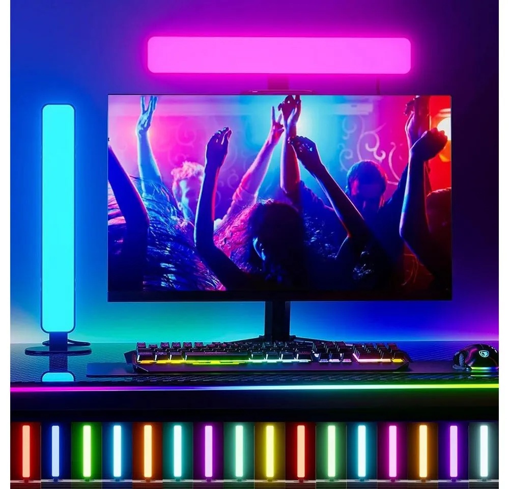 Sunicol LED-Streifen Lightbar, TV Hintergrundbeleuchtung, RGB Ambiente Licht, Musik Sync, 10W, Dimmbare Leuchte mit fernbedienung für für PC, TV, Spielzimmer