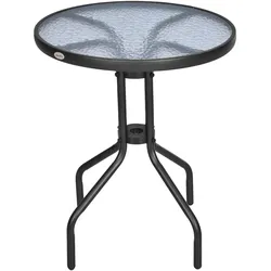 Outsunny Gartentisch Metall, Sicherheitsglas, Kunststoff