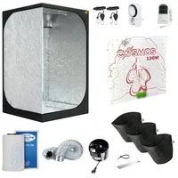 NICEGROW GrowBox60 Einsteiger Komplettset für 3 Pflanzen Grow mit LED, Abluft und Zubehör