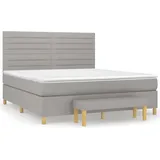 vidaXL Boxspringbett mit Matratze Hellgrau 160x200 cm Stoff1358390