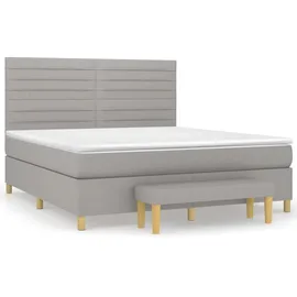 vidaXL Boxspringbett mit Matratze Hellgrau 160x200 cm Stoff1358390