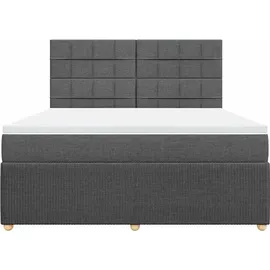 vidaXL Boxspringbett 180 x 200 cm Dunkelgrau