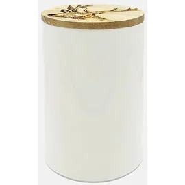 selbraehouse ltd Selbrae House Vorrats-Dose aus Keramik mit Laser-graviertem Holzdeckel