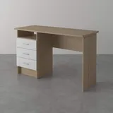 INOSIGN Linearer Schreibtisch mit drei Schubladen, Farbe Eiche weiß, Maße 120 x 72 x 48 cm