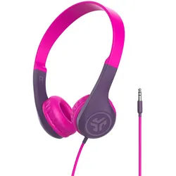 Jlab JBuddies Pop Wired Headphones Pink On-Ear-Kinderkopfhörer, Lautstärkebegrenzung von 85 dB, Für Kinder im Alter von 2-6 Jahren