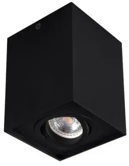 Aufbaustrahler Deckenleuchte GORD eckig GU10 230V Leuchtmittel schwarz