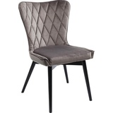 Kare Design Stuhl Black Marshall Velvet, Esszimmerstuhl, Stuhl, Samt Grau,