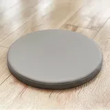 Stuhlkissen Rund 35cm, Sitzkissen Stuhl Rund Antirutsch, Stuhlkissen Outdoor Wasserfest Schmutzabweise Sitzpolster Gartenstuhl 35cm Durchmesser Ohne BäNder Leder Bezug Mit ReißVerschluss Hellgrau