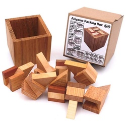 ROMBOL Denkspiele Spiel, Knobelspiel Akiyama Packing Box – sehr schwieriges Puzzle mit 8 Teilen, Holzspiel