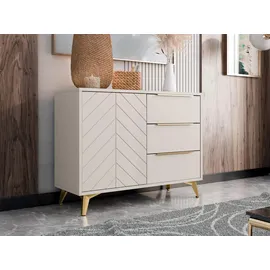 Mirjan24 Kombikommode 104 x 80 x 40 cm Sandbeige