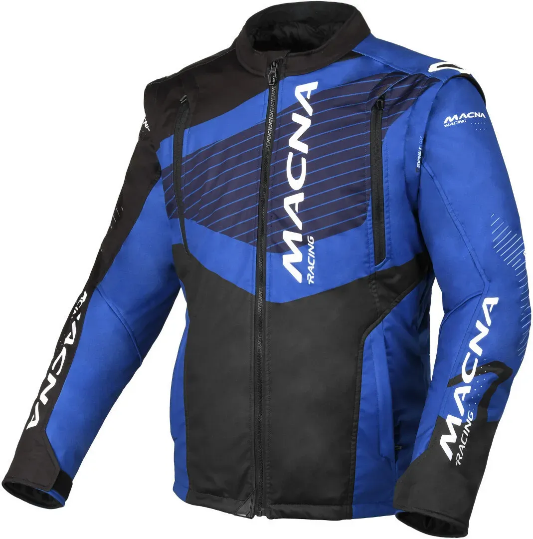 Macna Crest Motorcross Jas, zwart-blauw, XL