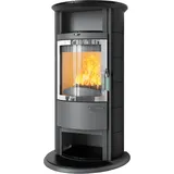 Kaminofen Hark 17 NH GT ECOplus 8 kW - Ofenkacheln: opak-schwarz - Korpus: titan/verchromt