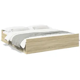 vidaXL Bettgestell 200 x 200 cm Sonoma-Eiche