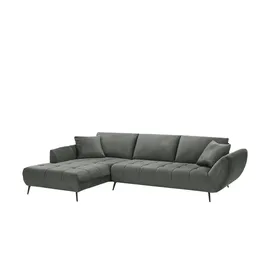 bobb Eckcouch Mikrofaser 3-Sitzer Grau