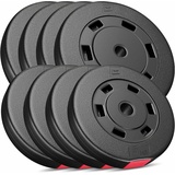 Hop-Sport 60kg Hantelscheiben Set - Kunststoff Gewichte 30/31 mm Bohrung - 4x10; 4x5 kg