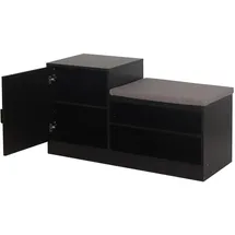 Hti-Living Schuhregal mit Sitzpolster Dana 100 x 39,5 x 55,2 cm Schwarz