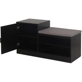 Hti-Living Schuhregal mit Sitzpolster Dana 100 x 39,5 x 55,2 cm Schwarz