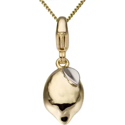 Charm-Einhänger FIRETTI "Schmuck Geschenk Gold 375 Halskette Charmarmband Gold-Charm Zitrone", silber (gelbgoldfarben, silberfarben), Charms, Damen, Gelbgold 375